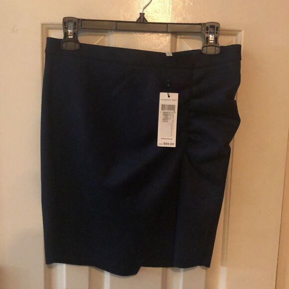 BCBG Generation Navy Shirred Wrap mini Skirt Size 4 Retail $68 - Picture 7 of 10